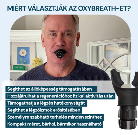 OxyBreath Hordozható Légzőizom-erősítő Eszköz Állítható Ellenállással