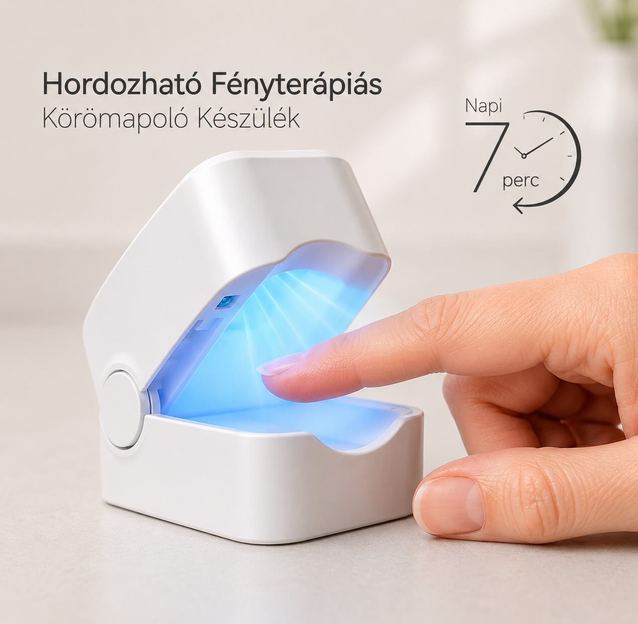 Hordozható Fényterápiás Körömápoló Készülék
