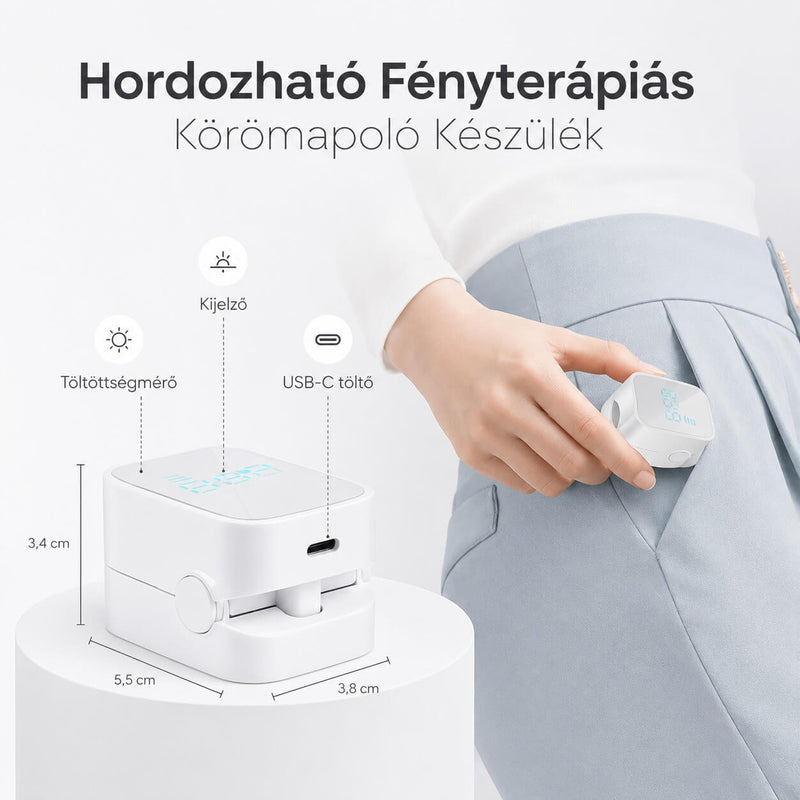 Hordozható Fényterápiás Körömápoló Készülék