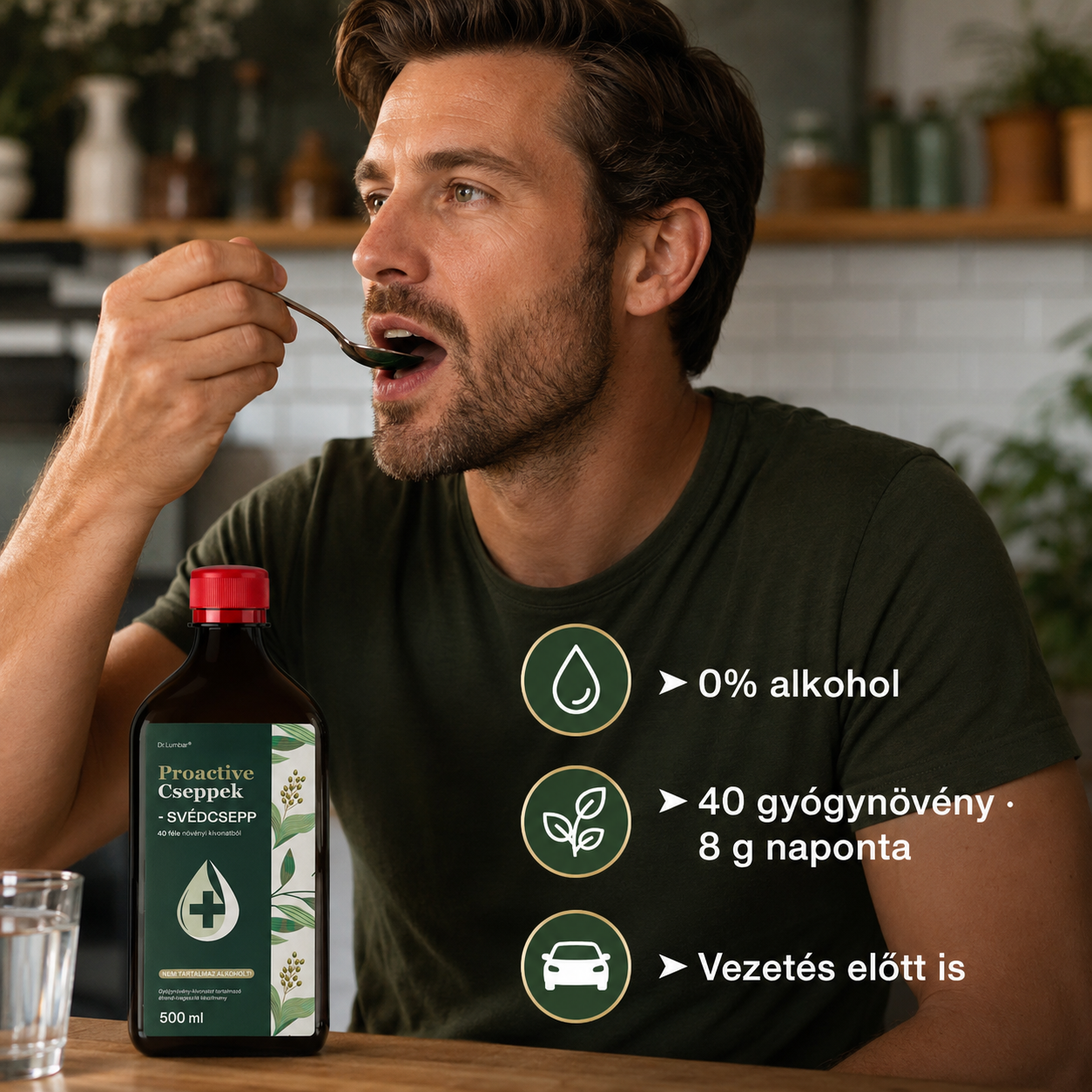 Proactive Svédcsepp 40 Gyógynövény Komplex, Alkoholmentes (500 ml)