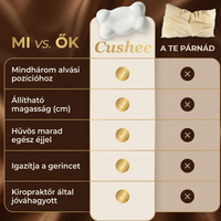 Cushee Anatómiai Memóriahab Párna Aktív Hűtéssel és Dupla Magasságú Nyaktámasszal