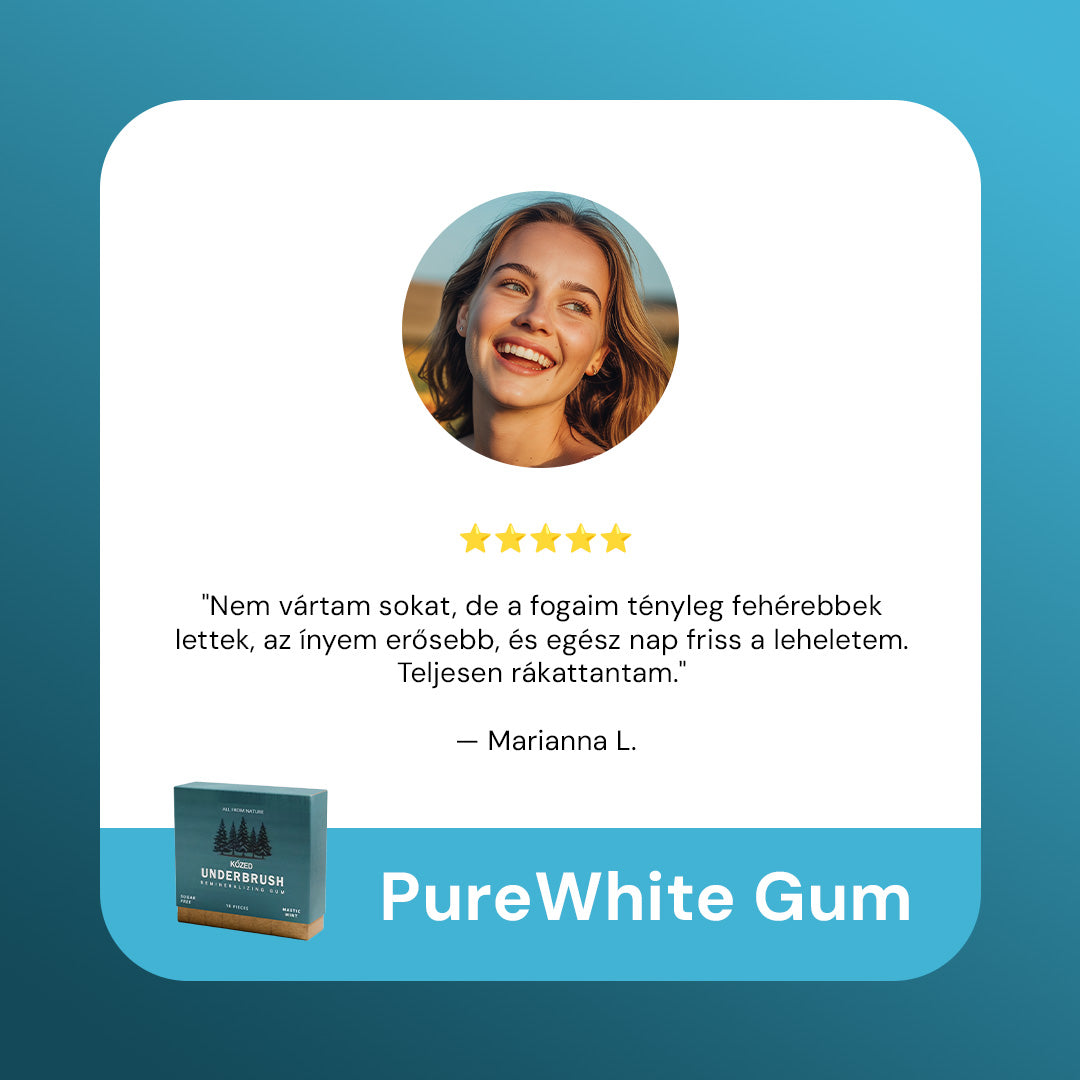 PureWhite Gum Cukormentes Remineralizáló Fogtisztító Rágógumi