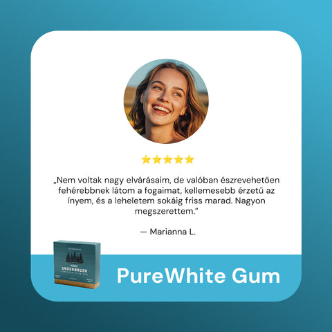 PureWhite Gum Cukormentes Remineralizáló Fogtisztító Rágógumi