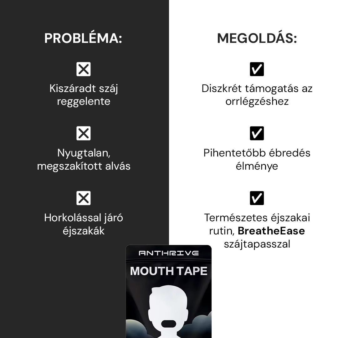 BreatheEase Légzéstámogató & Alvássegítő Szájtapasz