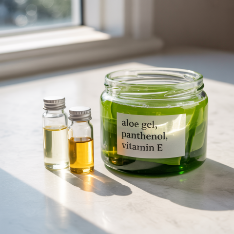 Aloe gél, panthenol, E-vitamin