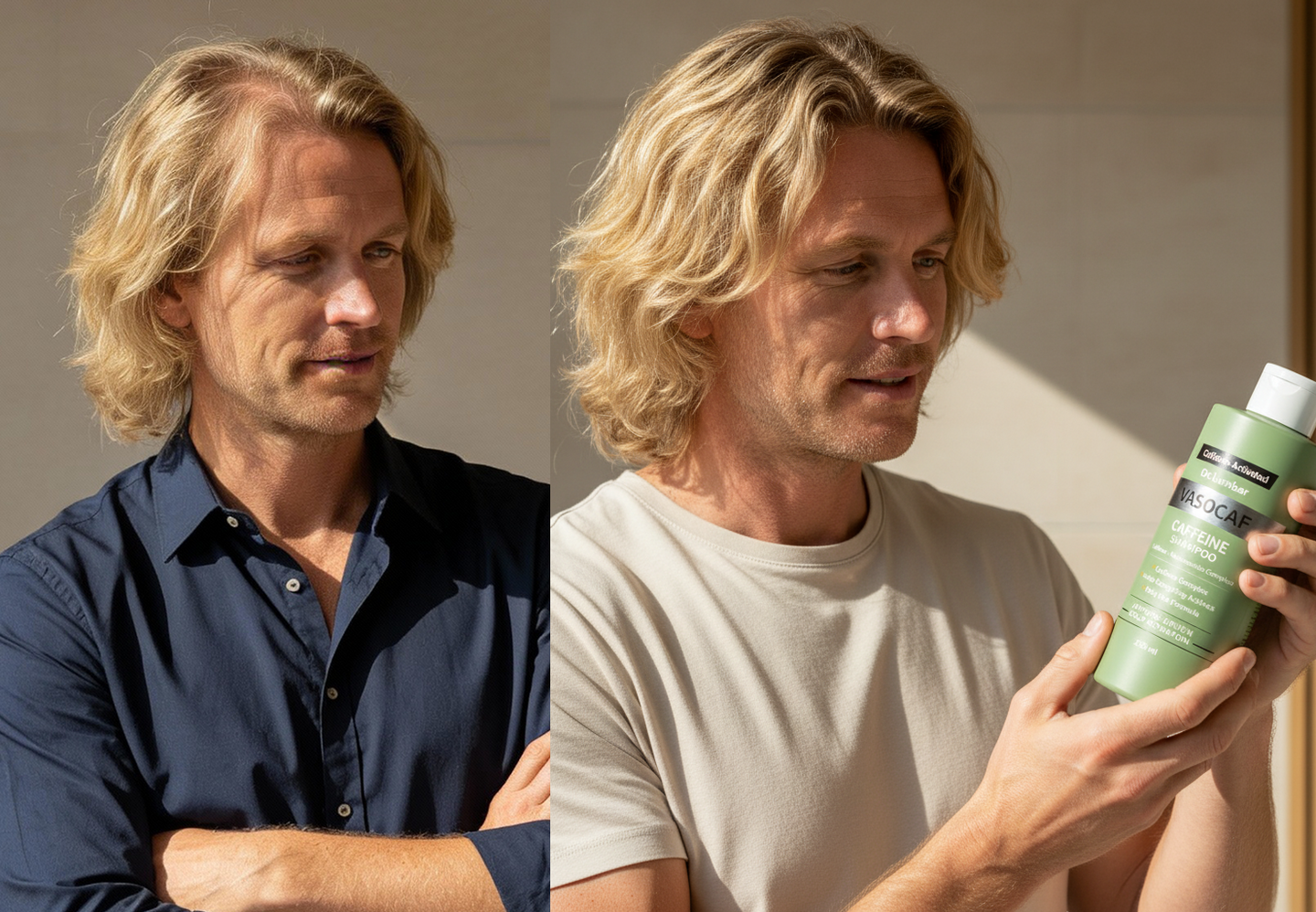 3-5 hónap rendszeres használat után – láthatóan dúsabb, erősebb hajszerkezet.